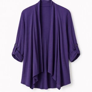 Bobeau Drape Front Cardigan Indigo 1X